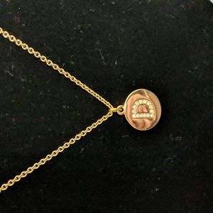 (#94) NWOT Kate Spade gold tone initial "D" pendant and necklace